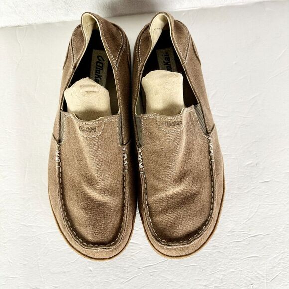 Olukai Mens Pahalu Canvas Slip On Shoe Size 9.5 Brown